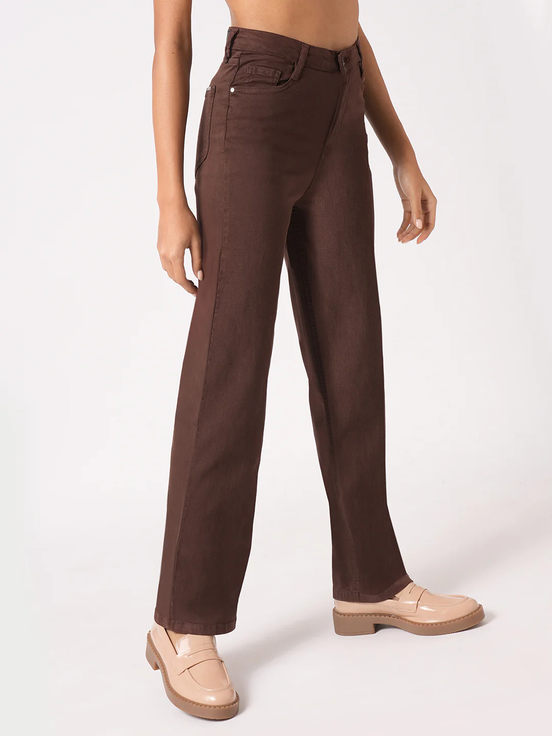 Women Sepia High-Rise Straight Fit Jeans - Image 6
