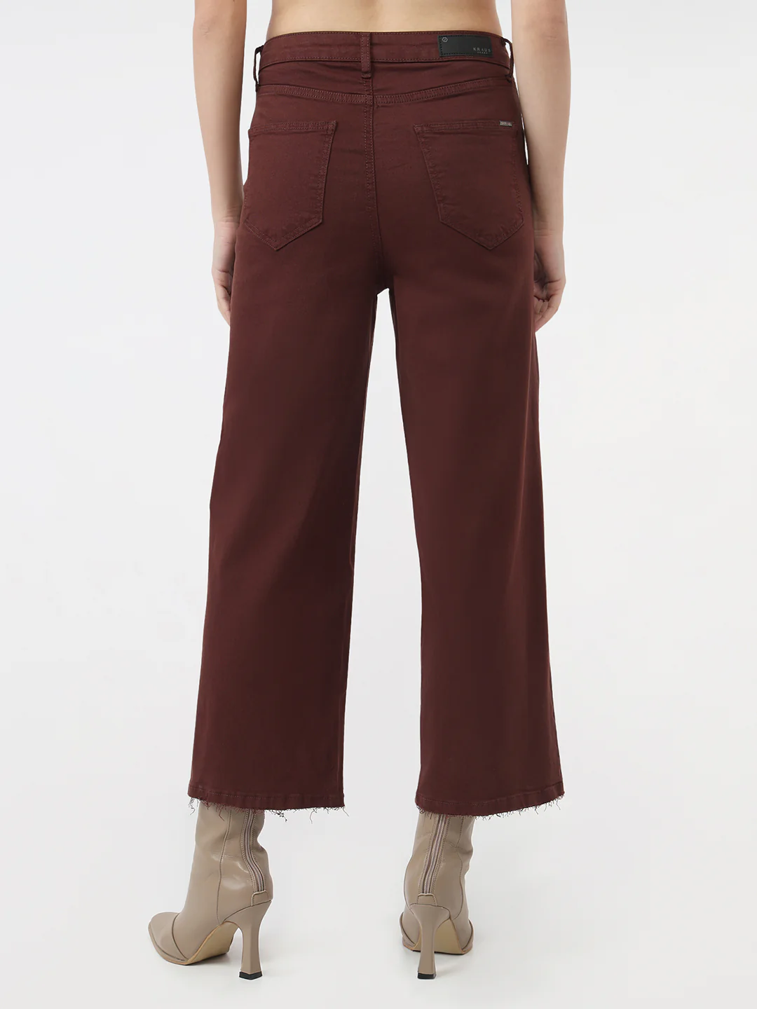 Women Sepia High-Rise Crop Wide Leg Jeans - Image 3