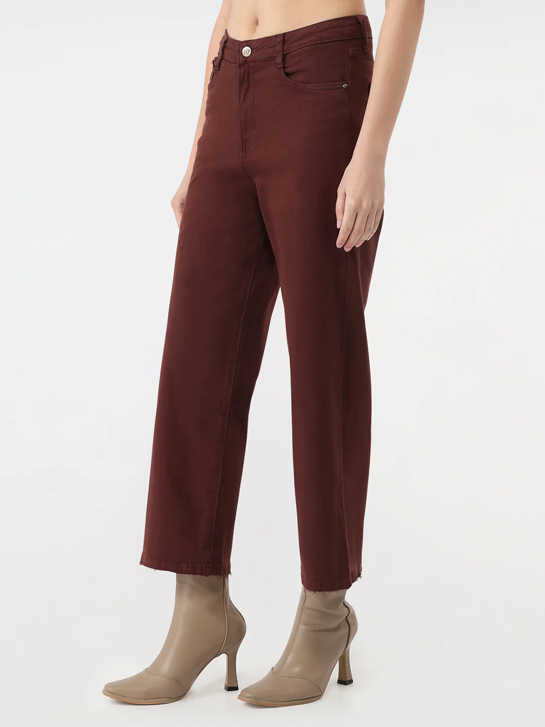 Women Sepia High-Rise Crop Wide Leg Jeans - Image 7