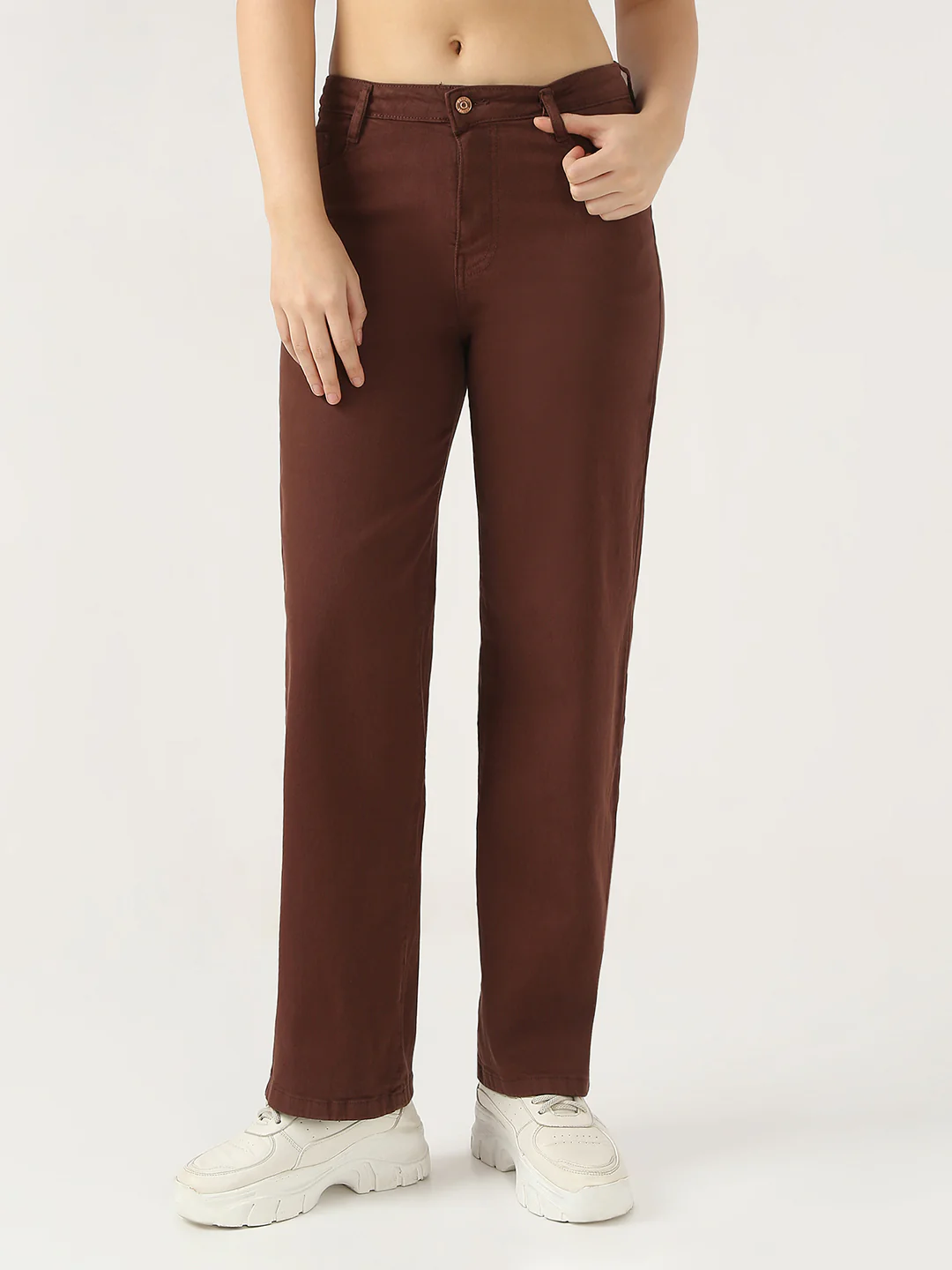 Women Sepia High Rise Wide Leg Jeans - Image 2