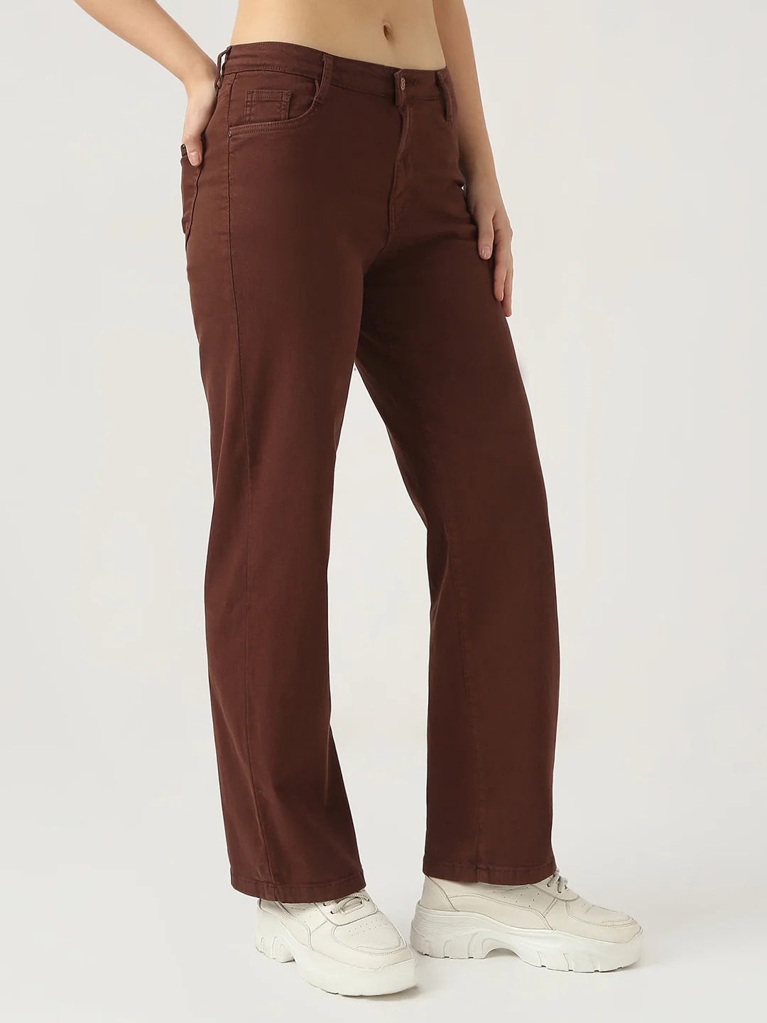 Women Sepia High Rise Wide Leg Jeans - Image 5