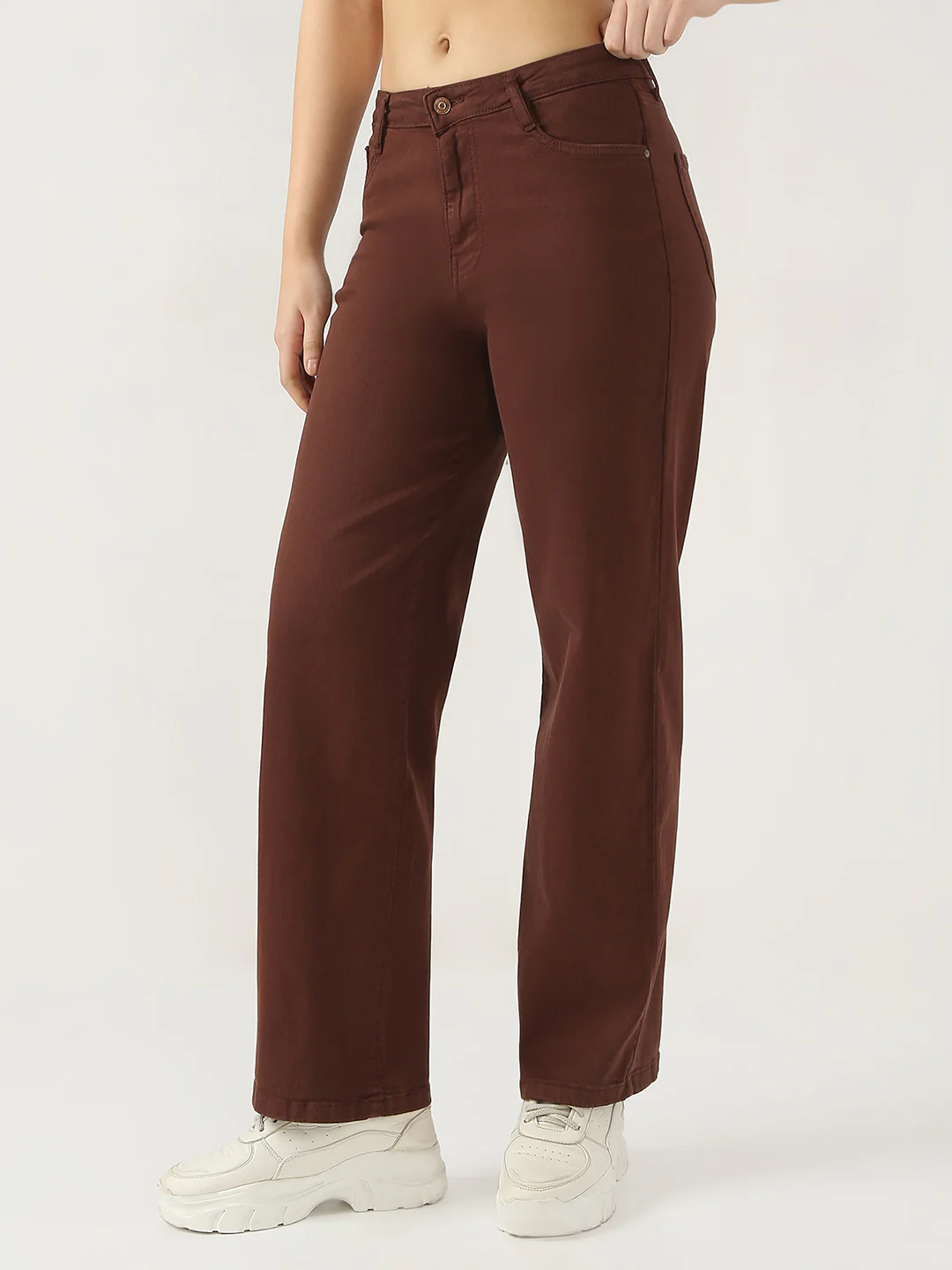 Women Sepia High Rise Wide Leg Jeans - Image 7