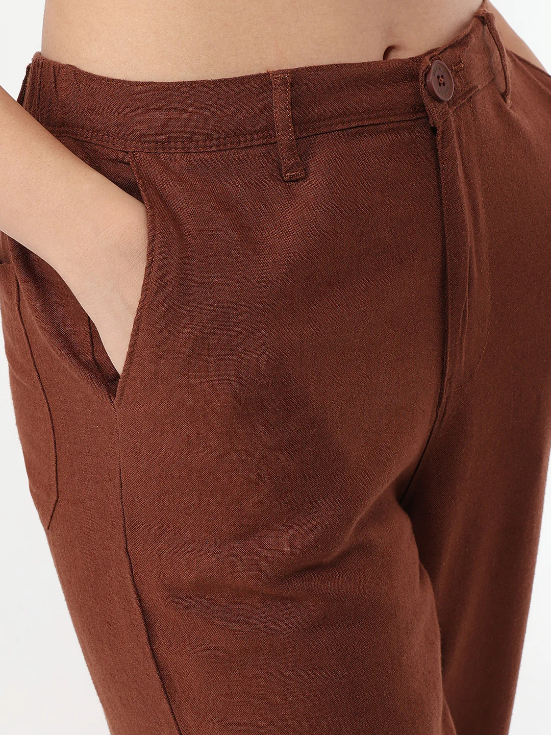Women Sepia Loose Straight Fit Pants - Image 6