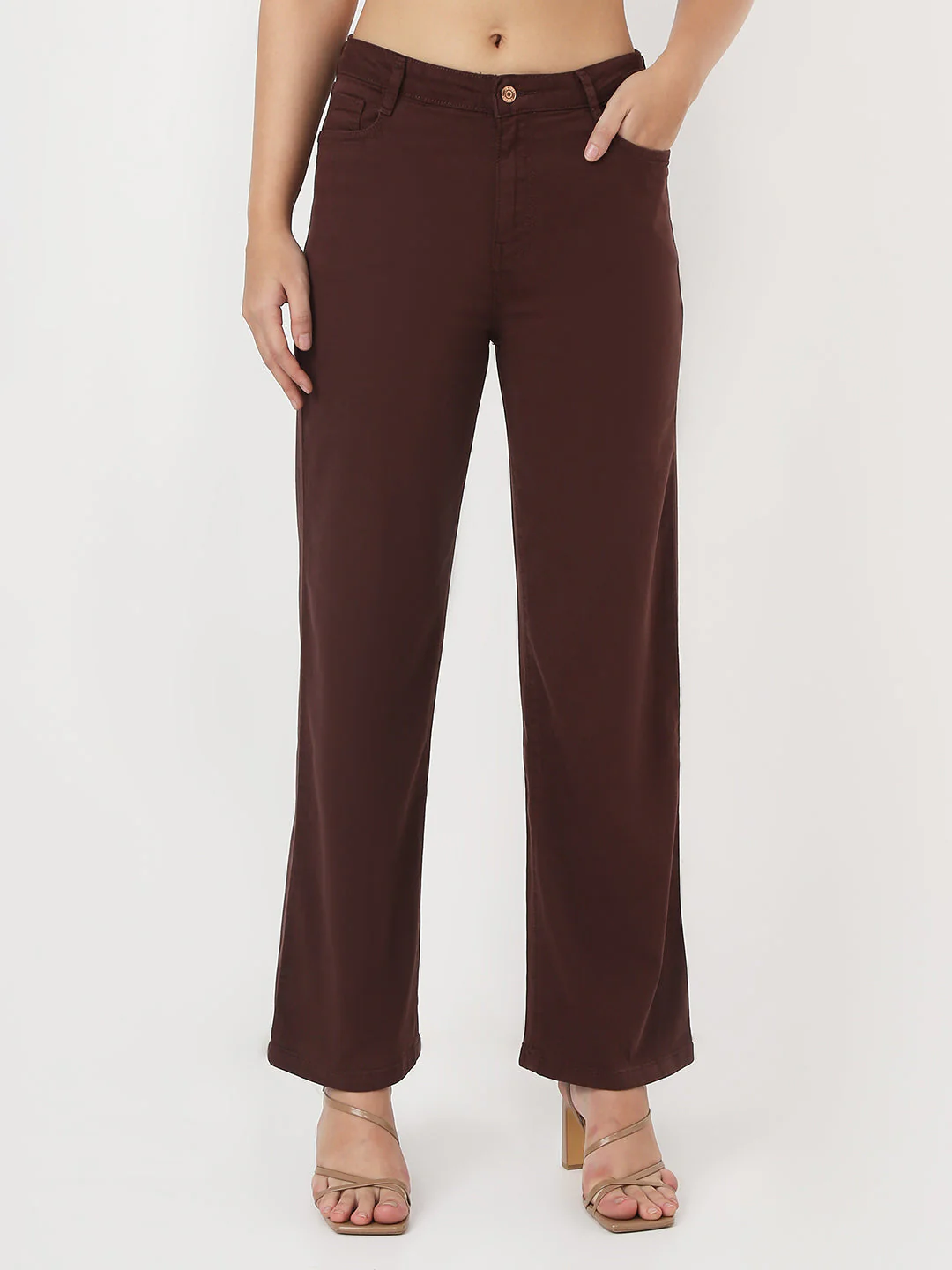 Women Sepia Loose Straight Jeans - Image 2