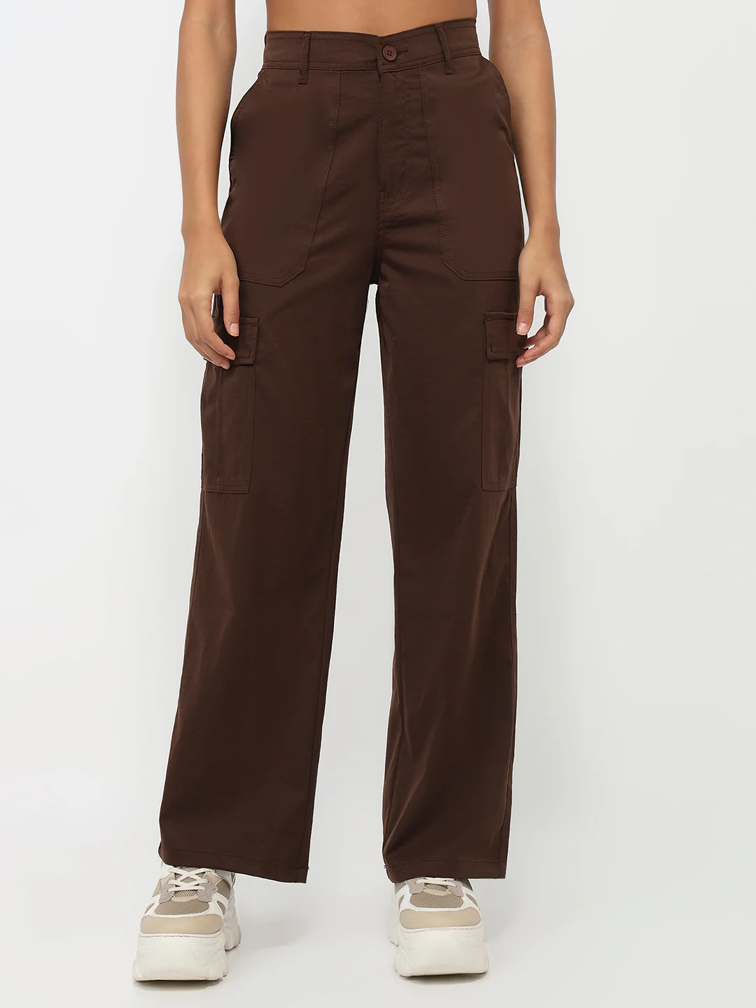 Women Sepia Mid-Rise Cargo - Image 2