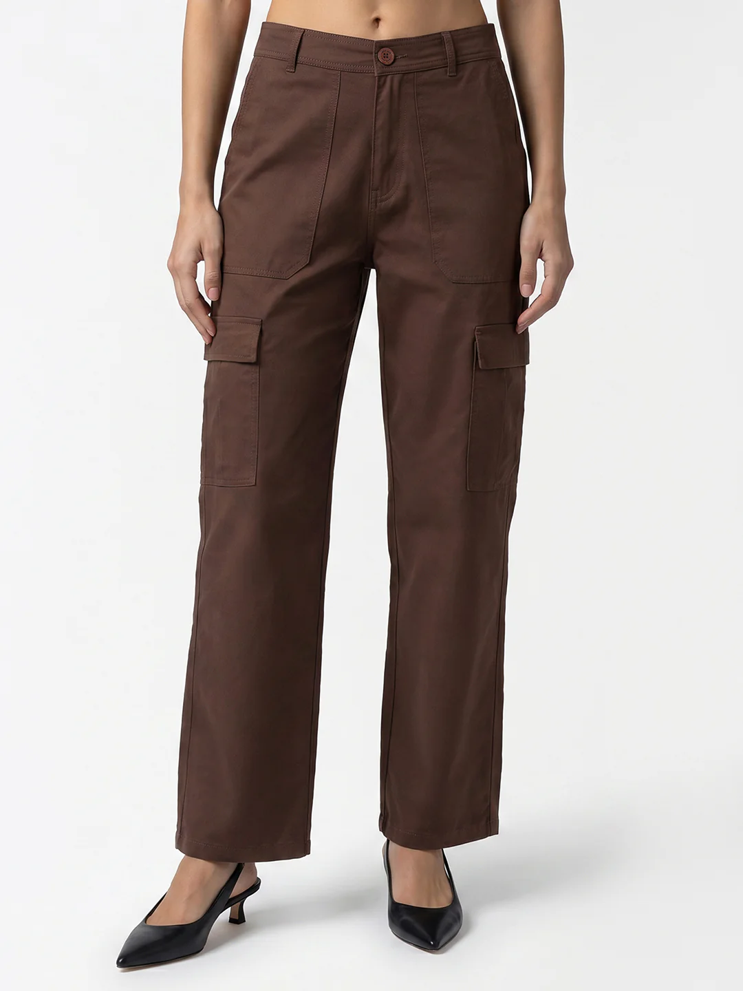 Women Sepia Mid-Rise Cargo - Image 2