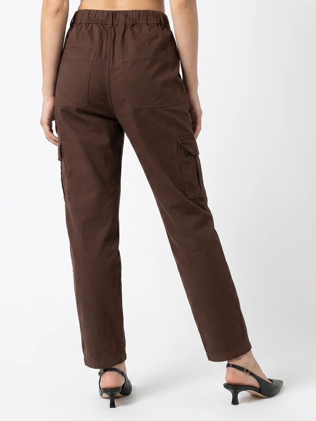 Women Sepia Mid-Rise Cargo - Image 3