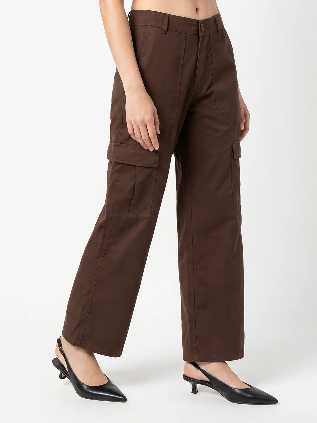 Women Sepia Mid-Rise Cargo - Image 6