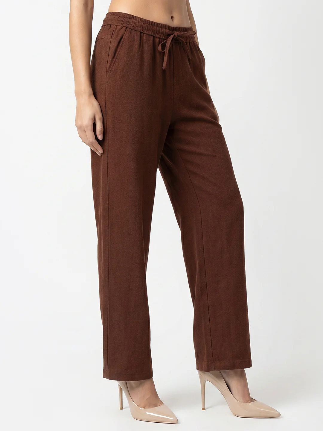 Women Sepia Mid-Rise Trouser - Image 6