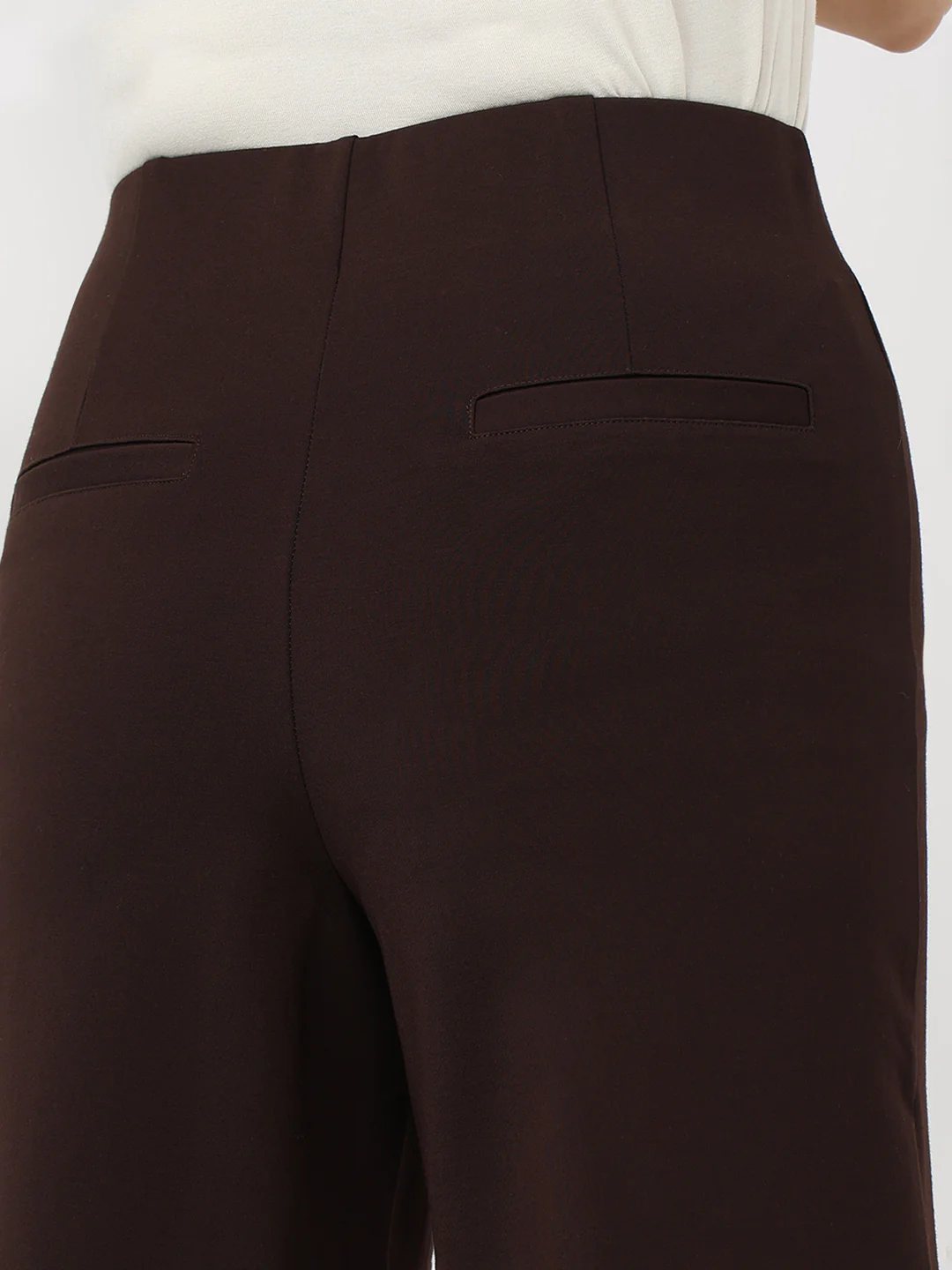 Women Sepia Mid-Rise Wide Leg Treggings - Image 6