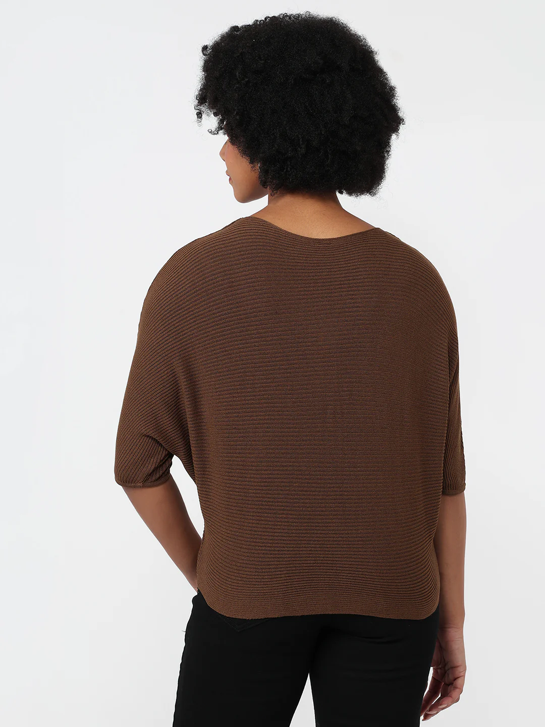 Women Sepia Slim Fit Batsleeve Top - Image 3