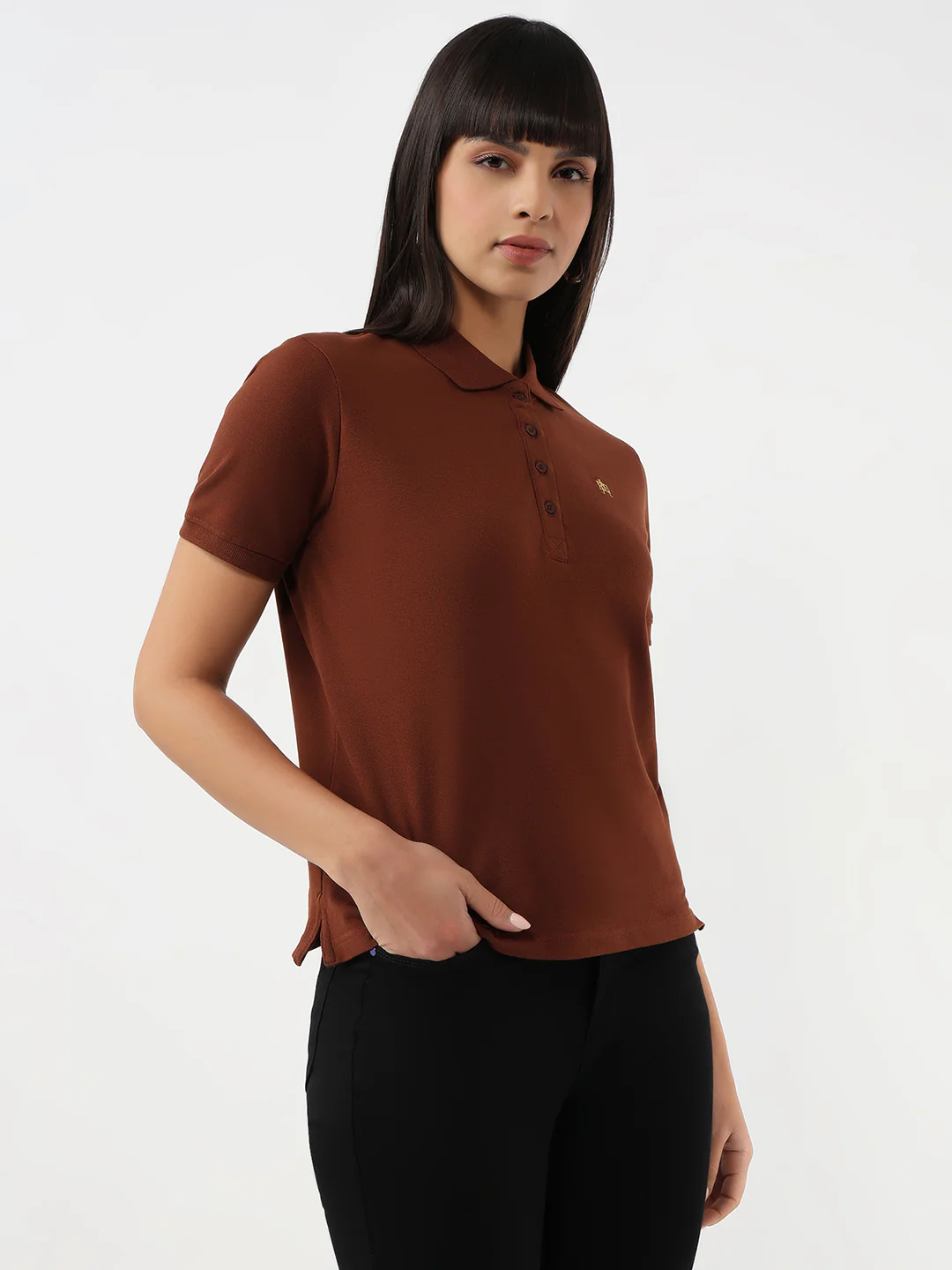 Women Sepia Slim T-Shirt - Image 2