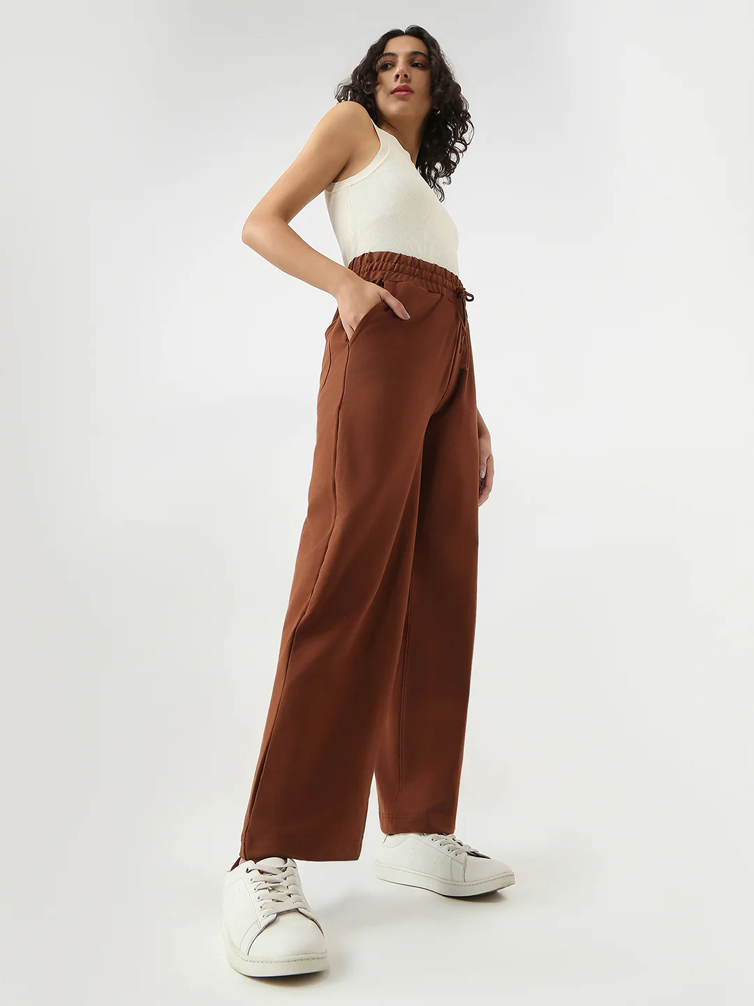 Women Sepia Wide Leg Trouser