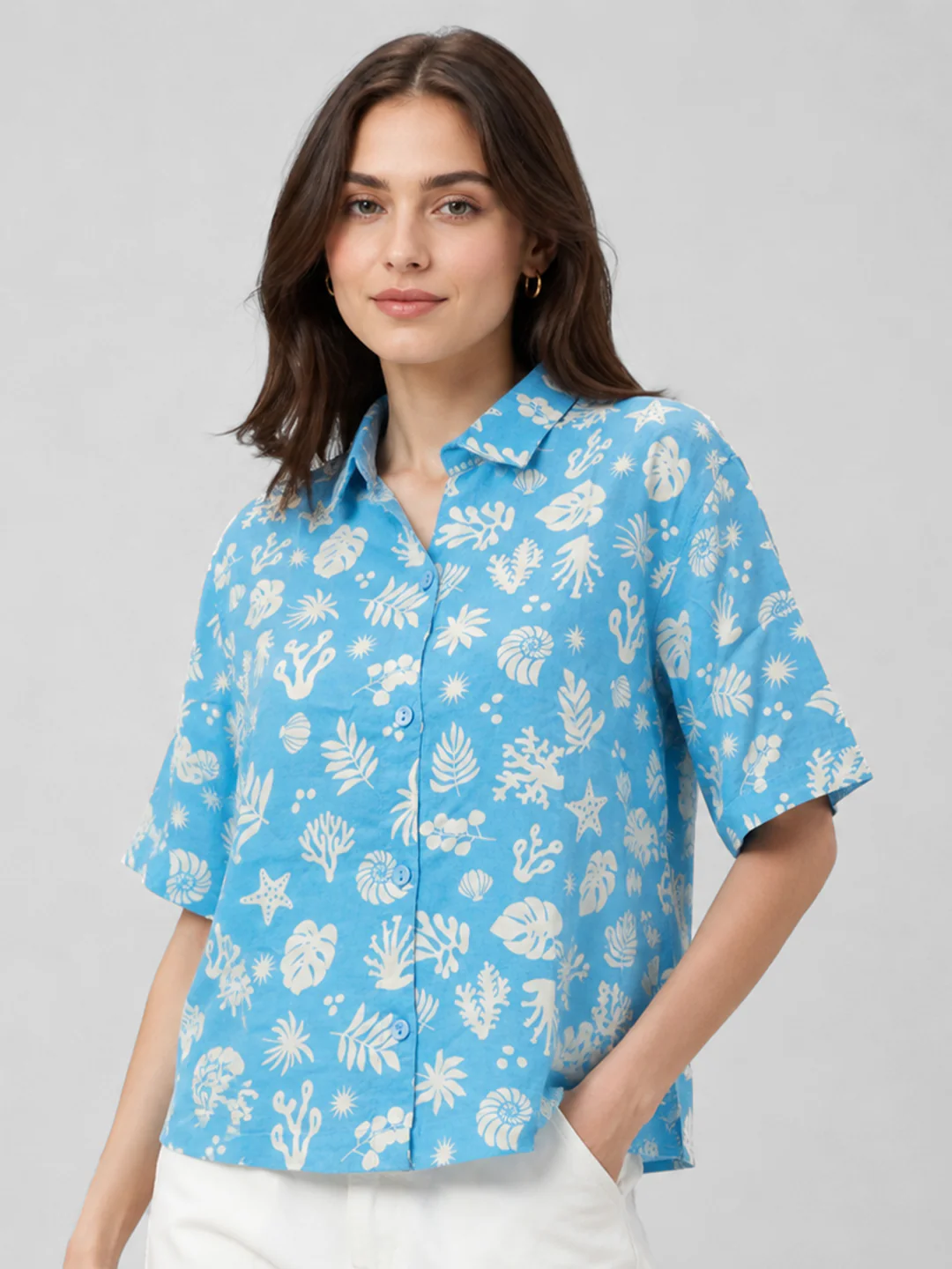 Women Sky Crop Shirt - Image 2