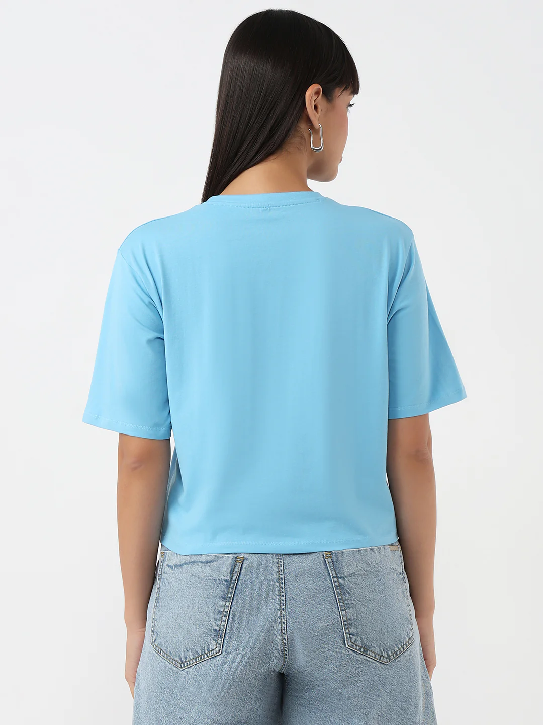 Women Sky Slim Crop Graphic T-Shirt - Image 3