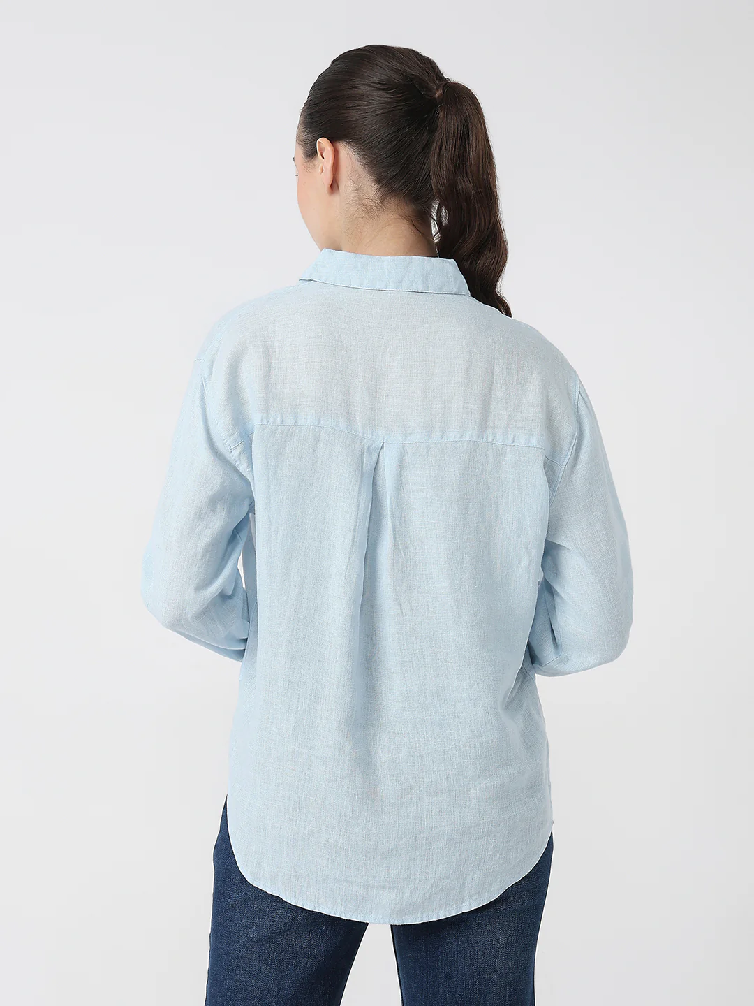 Women Sky Slim Fit Oversized Shirt - Image 3