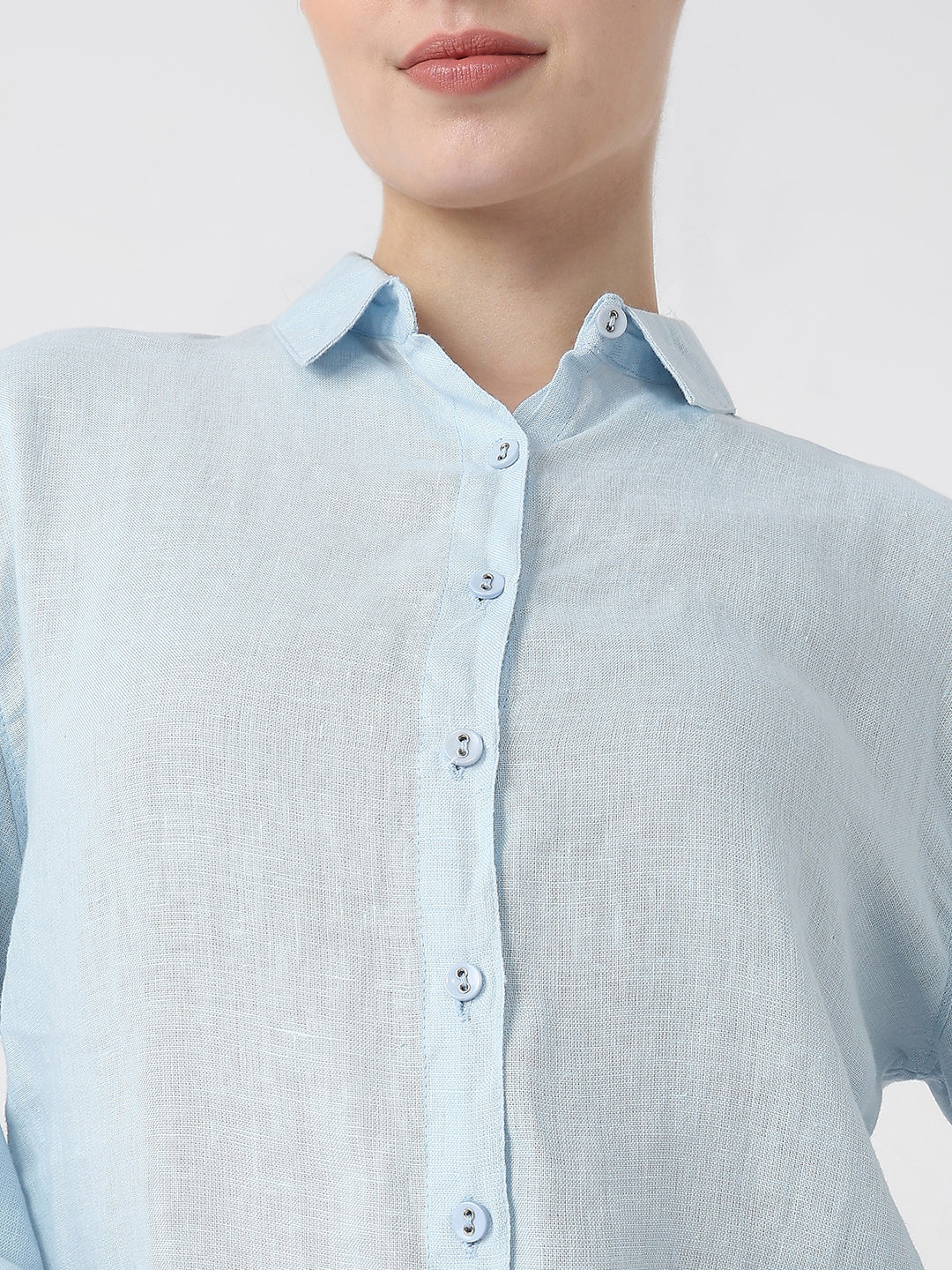 Women Sky Slim Fit Oversized Shirt - Image 6