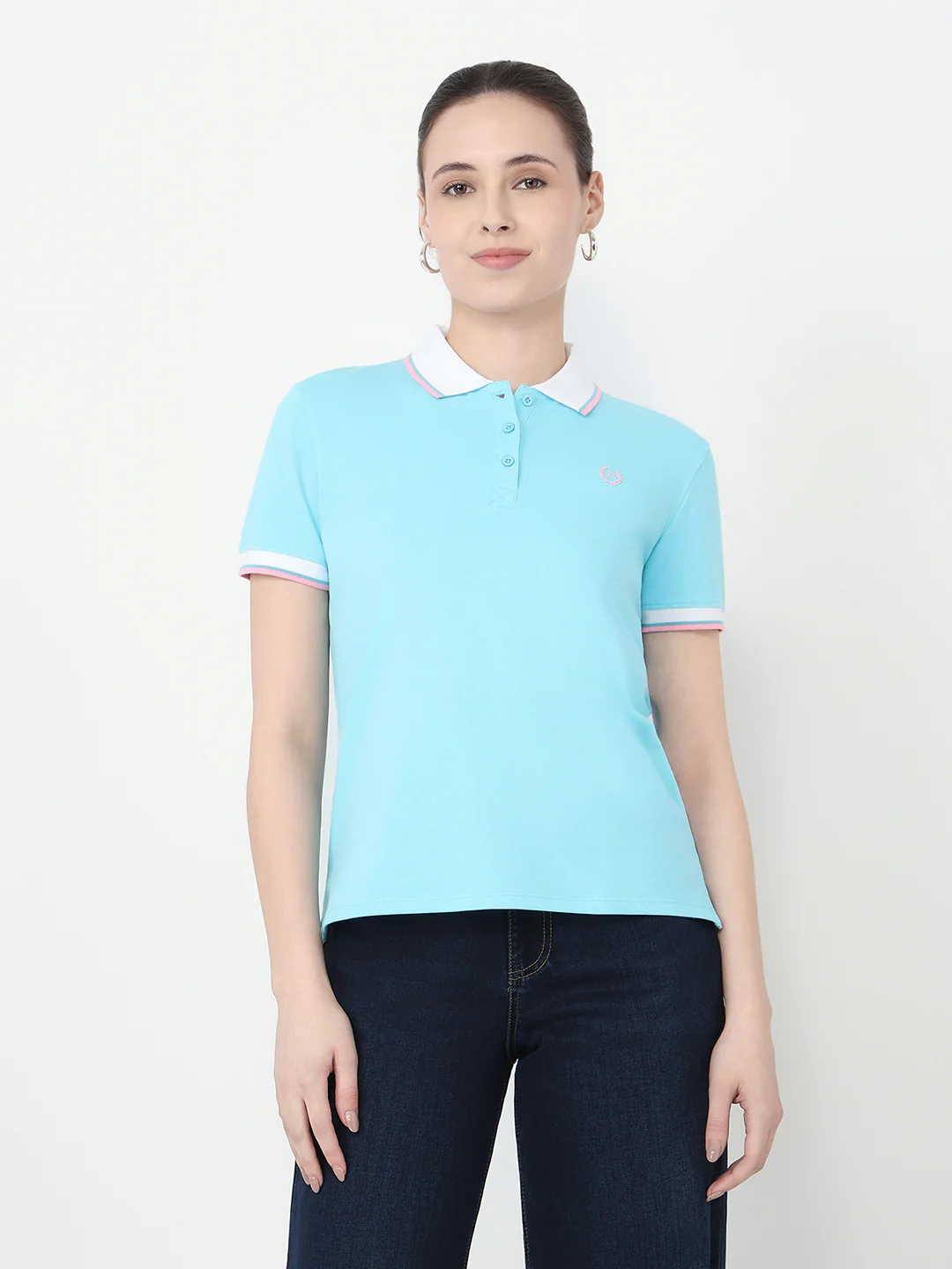 Women Sky Slim Fit Polo T-Shirt - Image 2