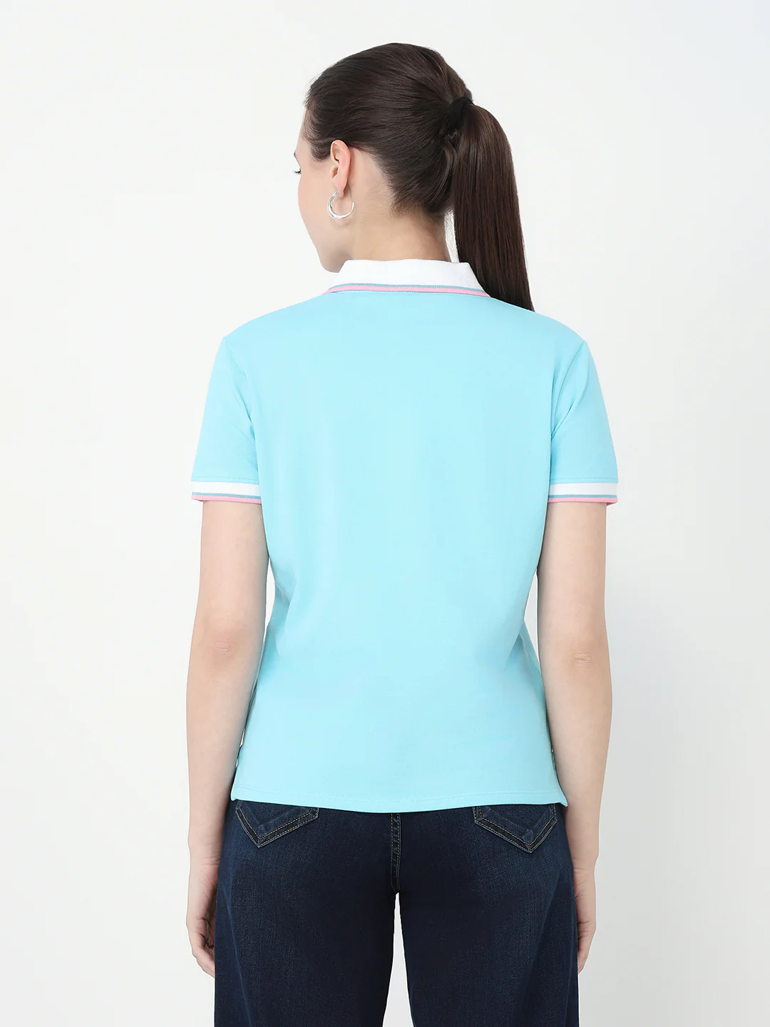 Women Sky Slim Fit Polo T-Shirt - Image 3
