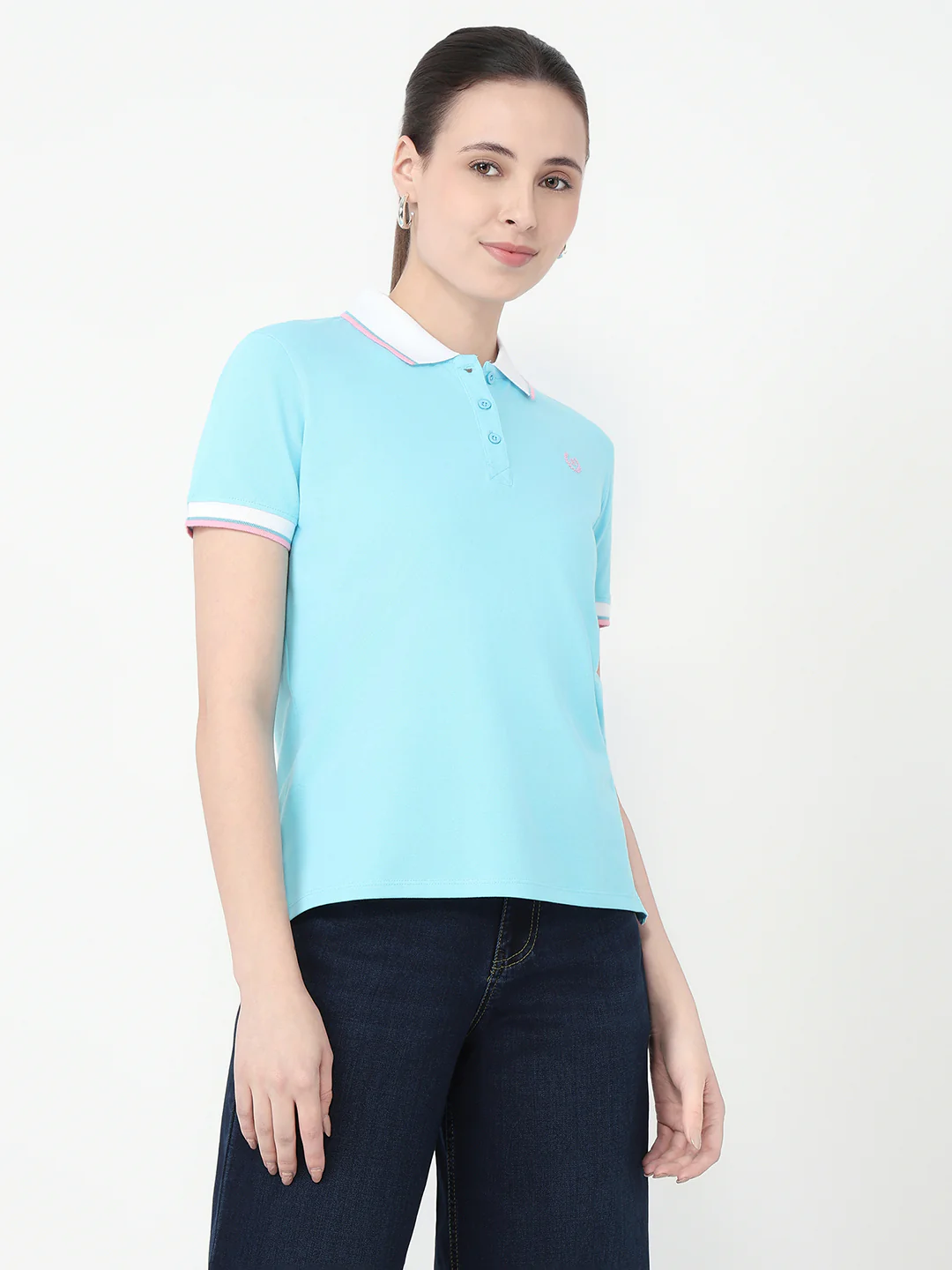 Women Sky Slim Fit Polo T-Shirt - Image 5