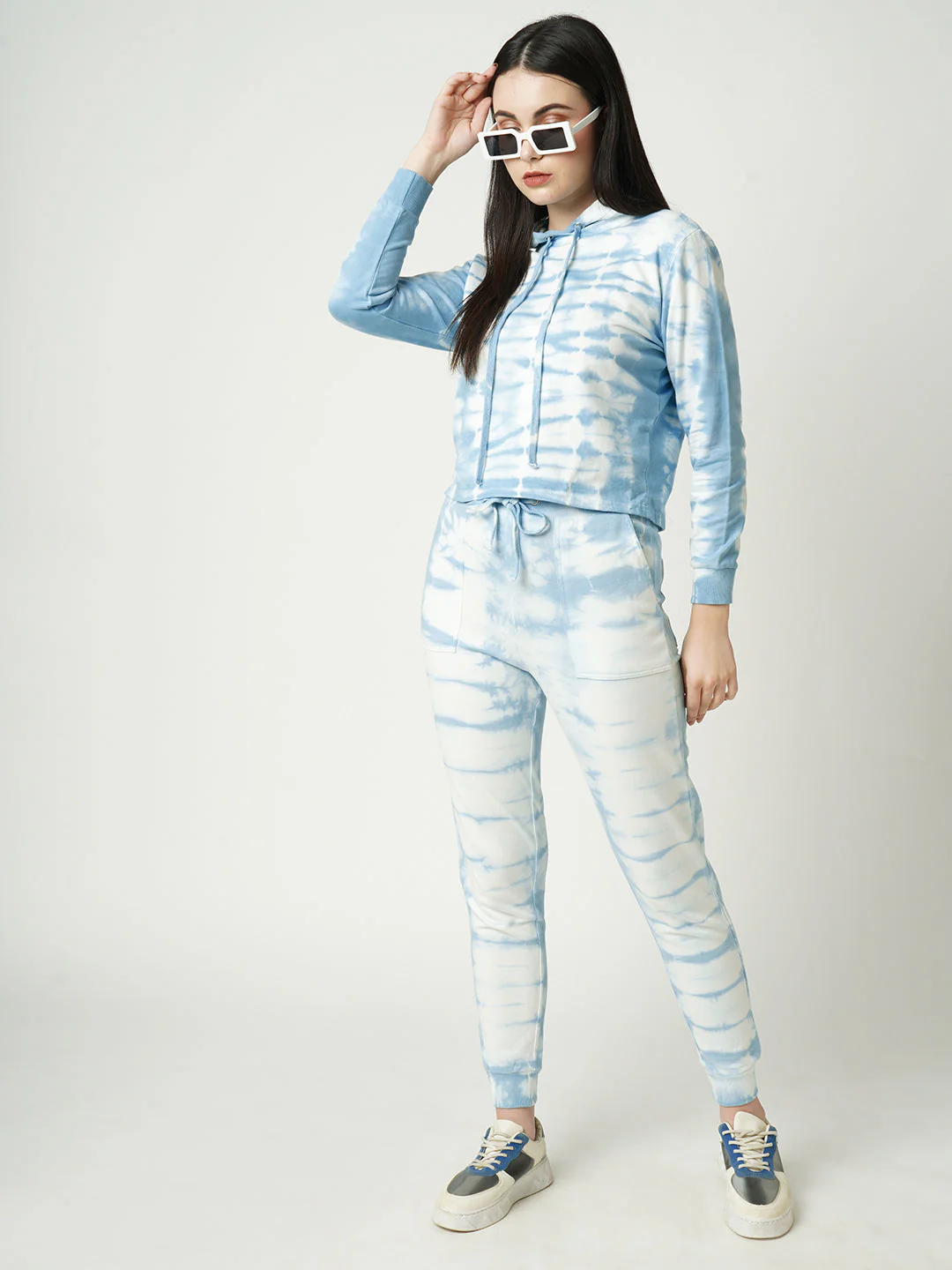 Women Sky Tie & Dyed Sweatshirt