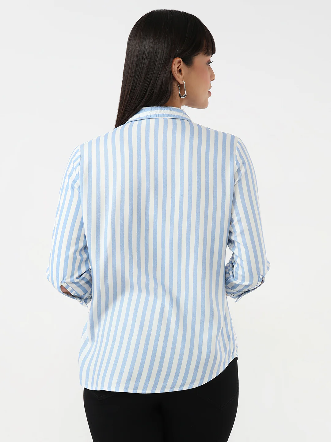 Women Sky/White Stripe Shirt - Image 3