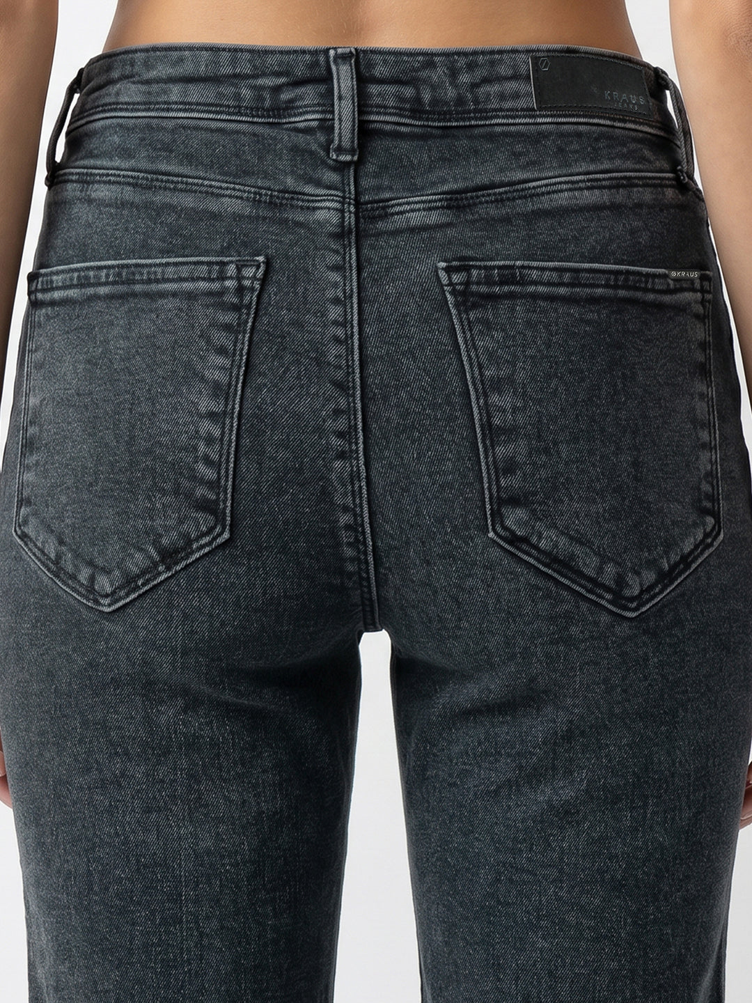 Women Slate Blue High-Rise Crop Flare Jeans - Image 7