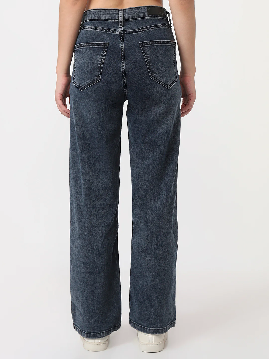 Women Slate Blue High-Rise Straight Fit Jeans - Image 3