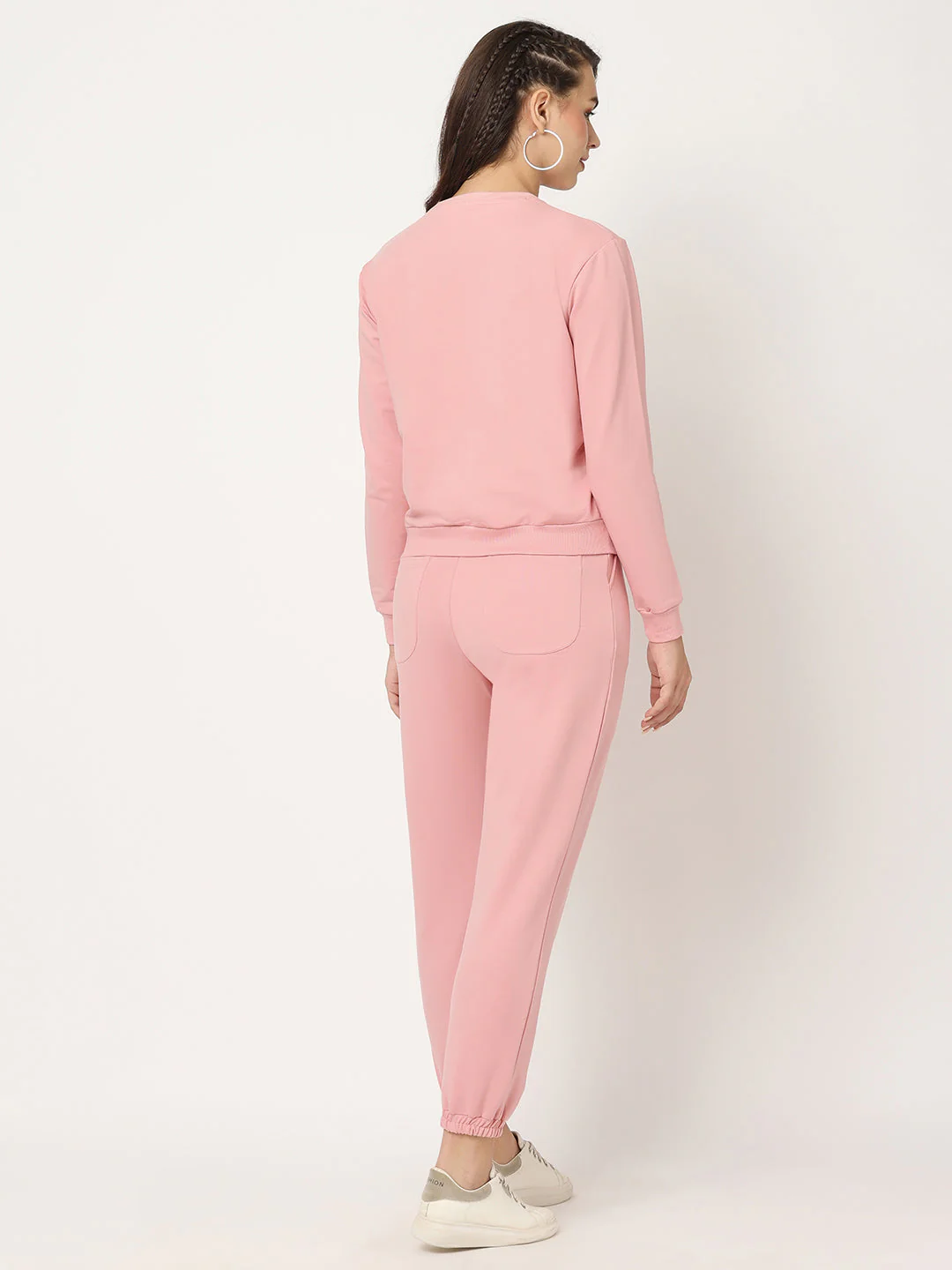 Women Slim Fit Blush Pink Printed Sweatshirt - Image 3