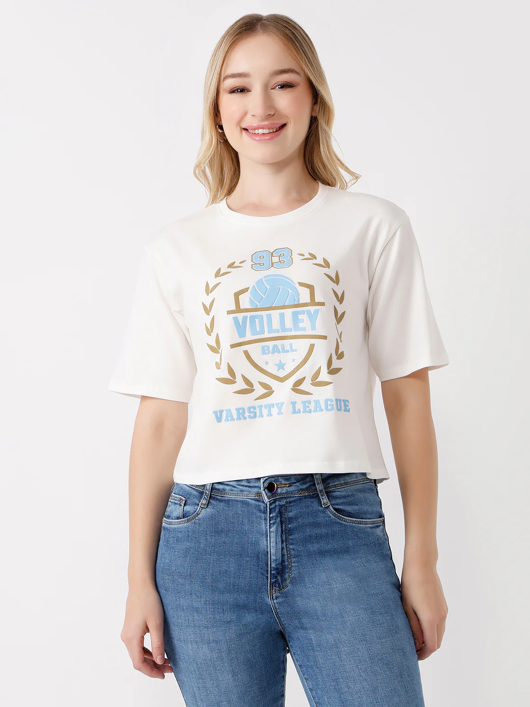 Women Slim Fit Crop T-Shirt