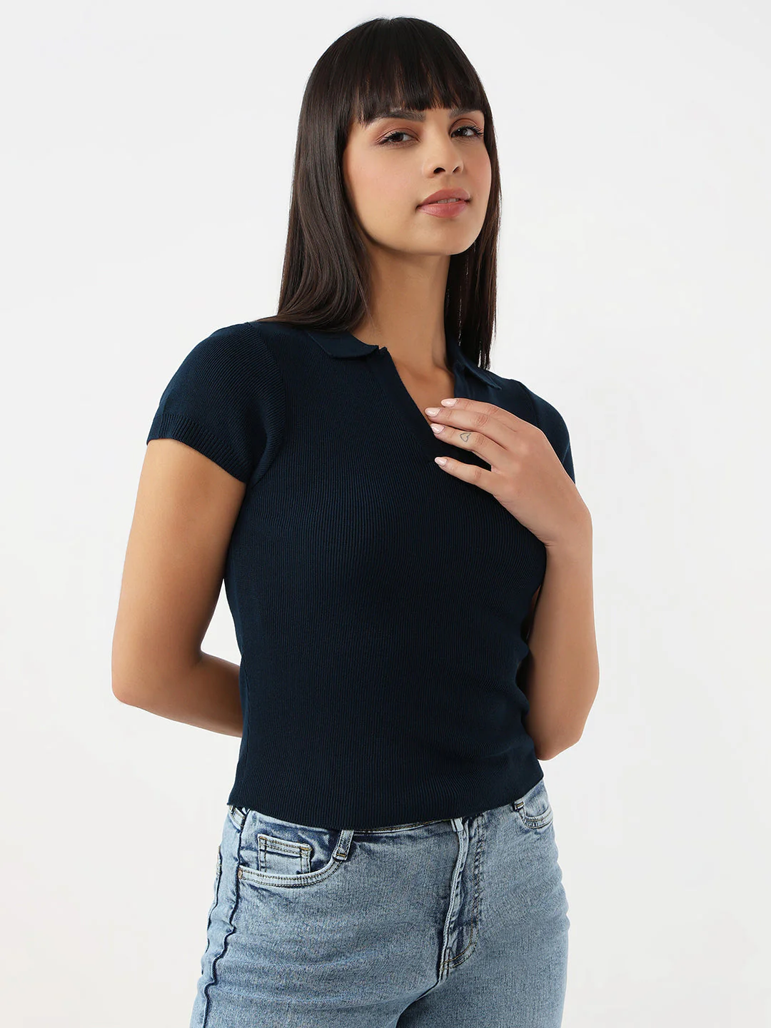Women Slim Fit Flat Knit Top - Image 4