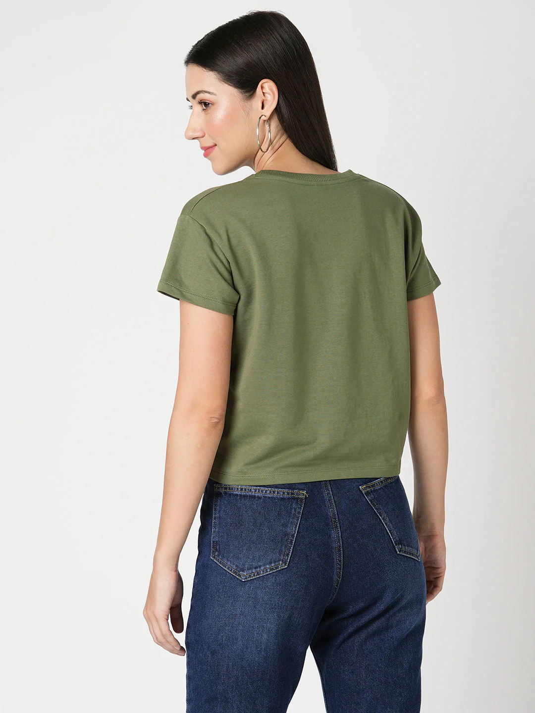 Women Slim Fit Olive Printed Athleisure Top - Image 3