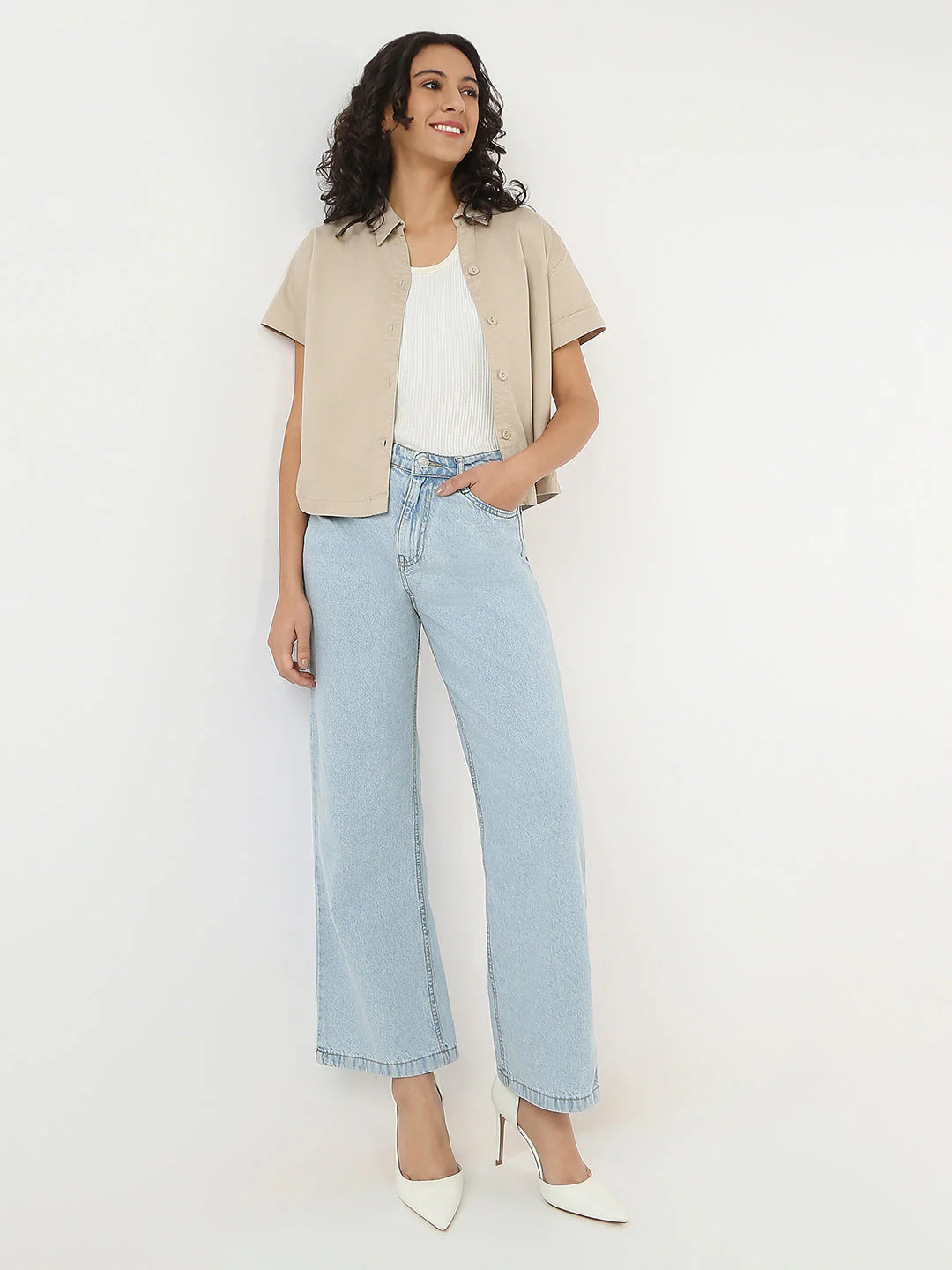 Women Slim Fit Solid Shirt