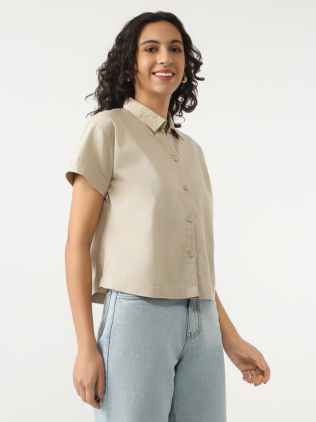 Women Slim Fit Solid Shirt - Image 5