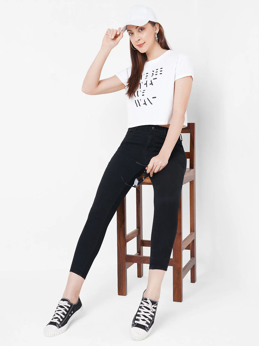 Women Slim Fit White Crop Graphic Tees - Image 4
