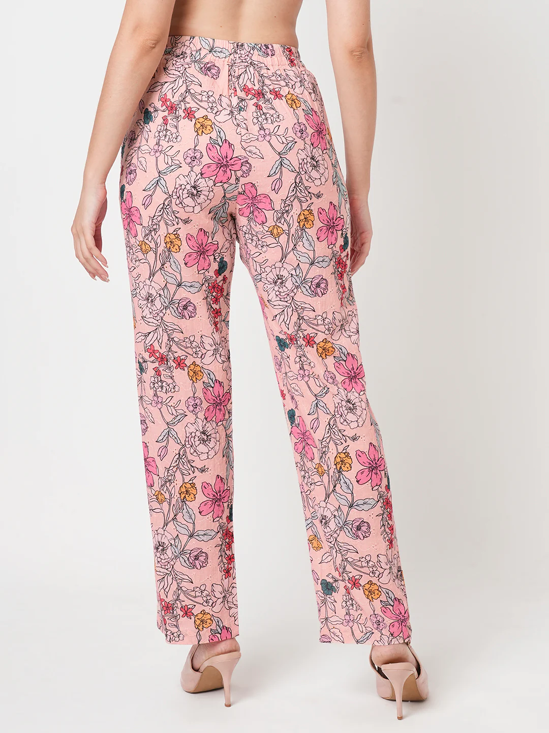 Women Soft Pink High-Rise Loose Straight Jeans - Image 3