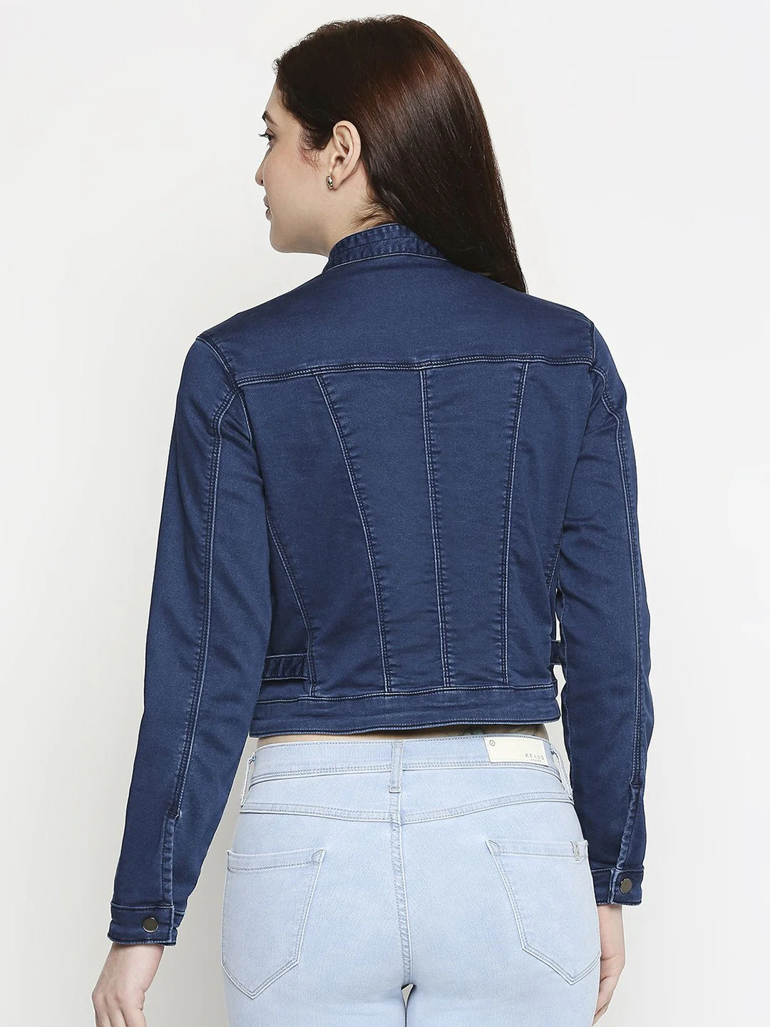 Women Solid Denim Jacket - Image 3