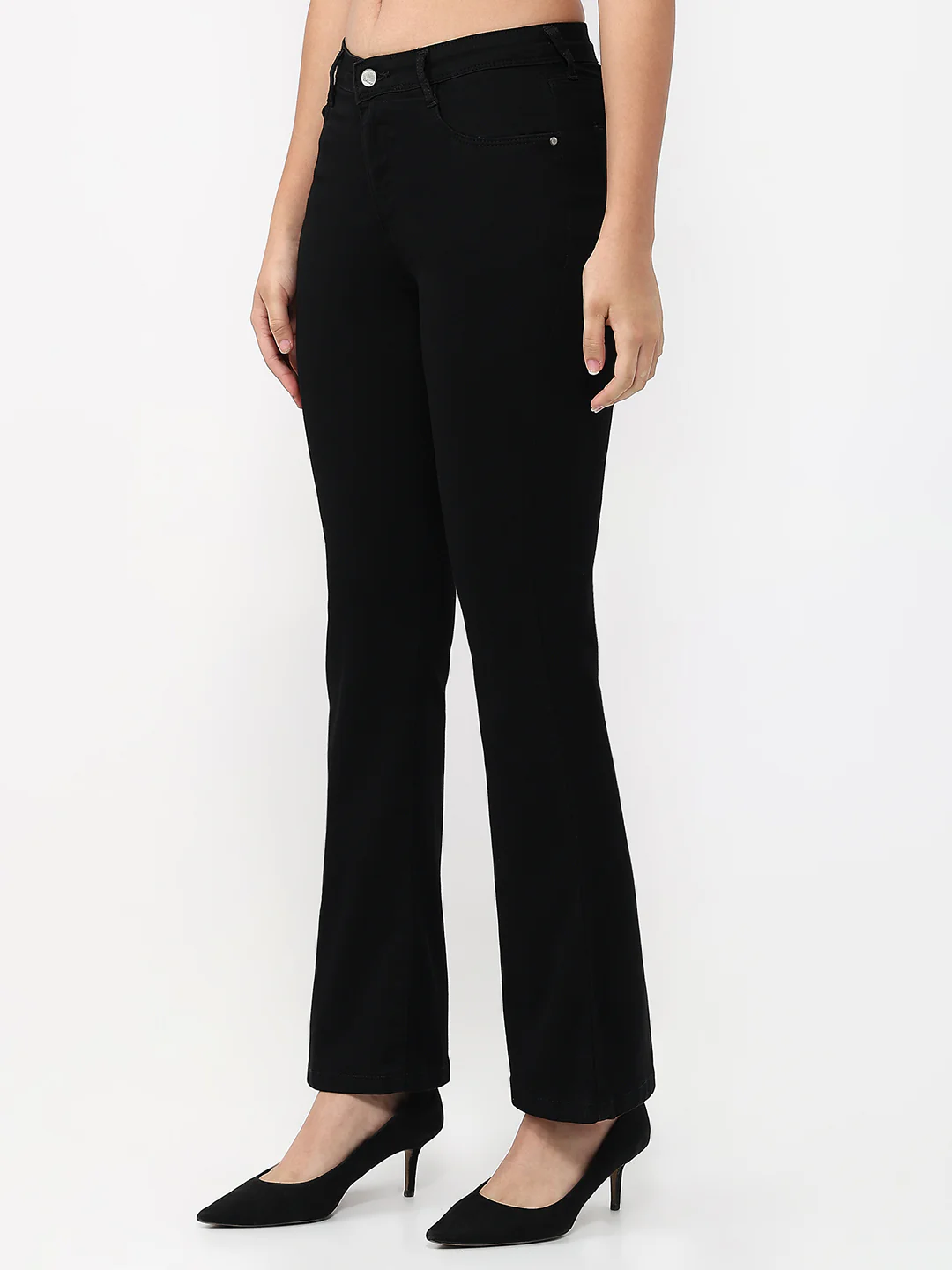 Women Solid High-Rise Flare Jeans - Image 4