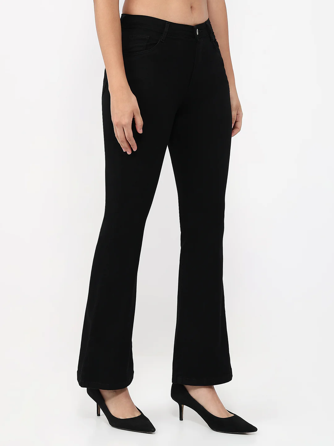 Women Solid High-Rise Flare Jeans - Image 5