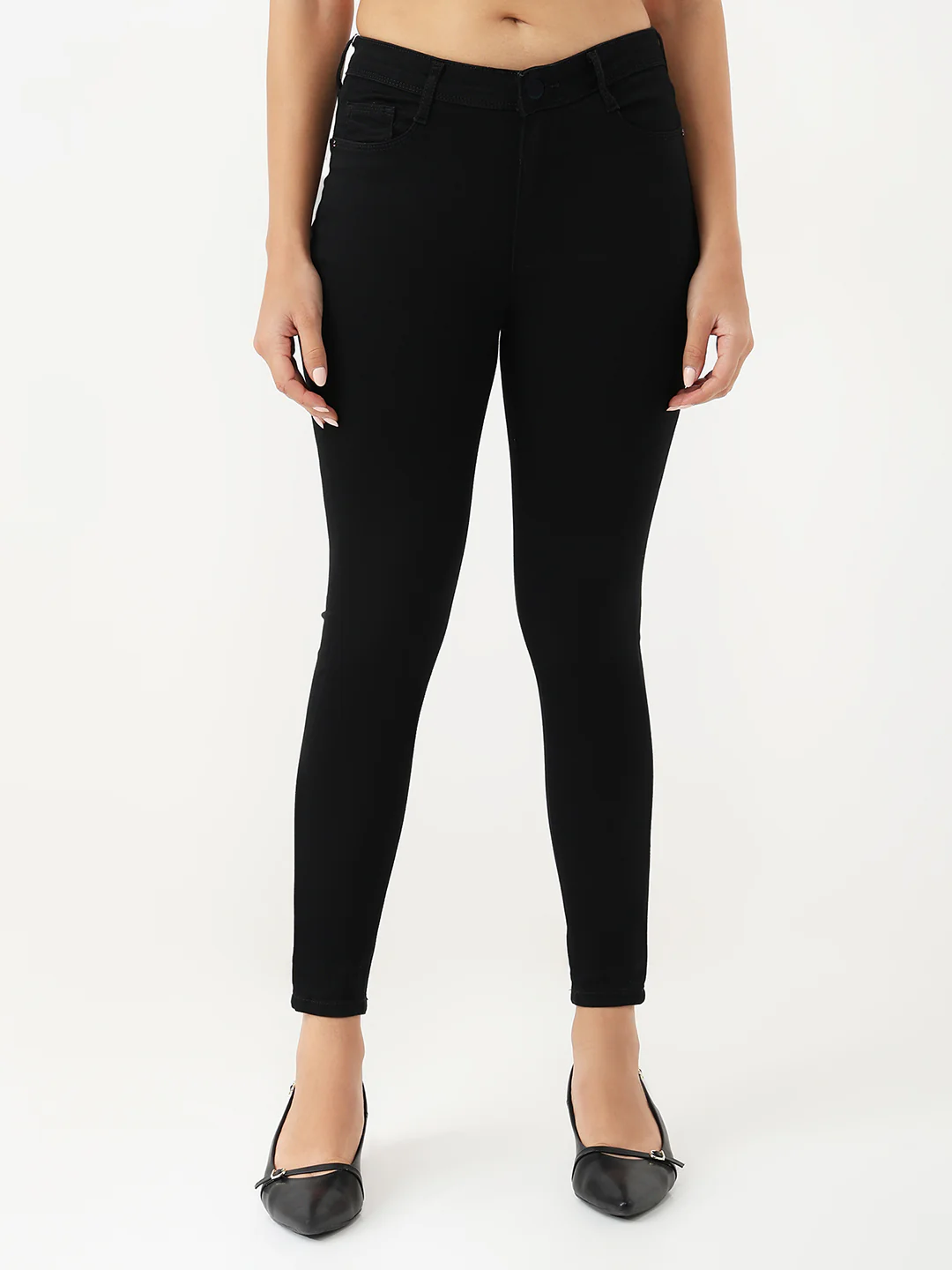 Women Solid High-Rise Skinny Jeans - Image 2