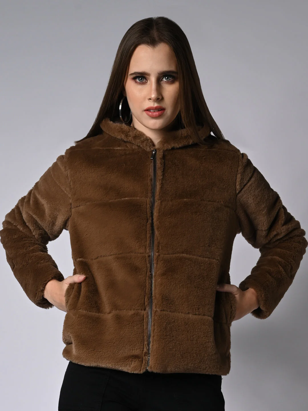 Women Solid Winter Jacket - Image 2