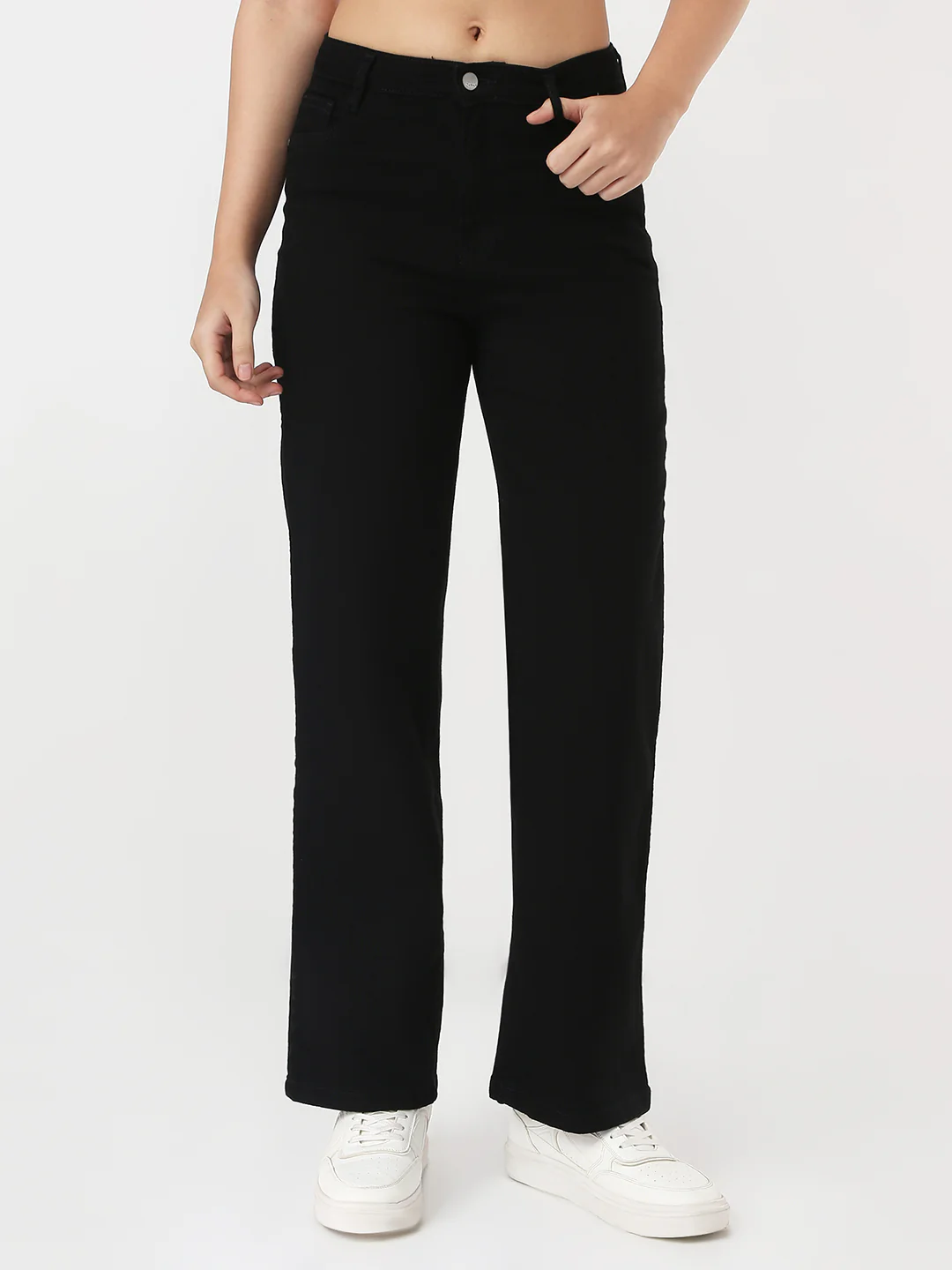Women Solid Loose Straight Jeans - Image 2