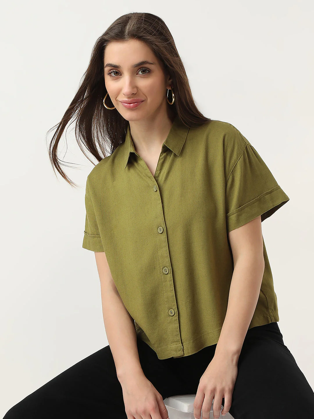 Women Solid Shirt - Image 2