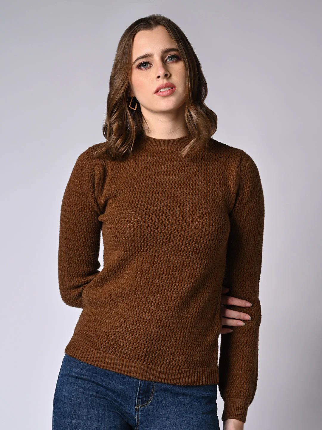 Women Solid Sweater - Image 2