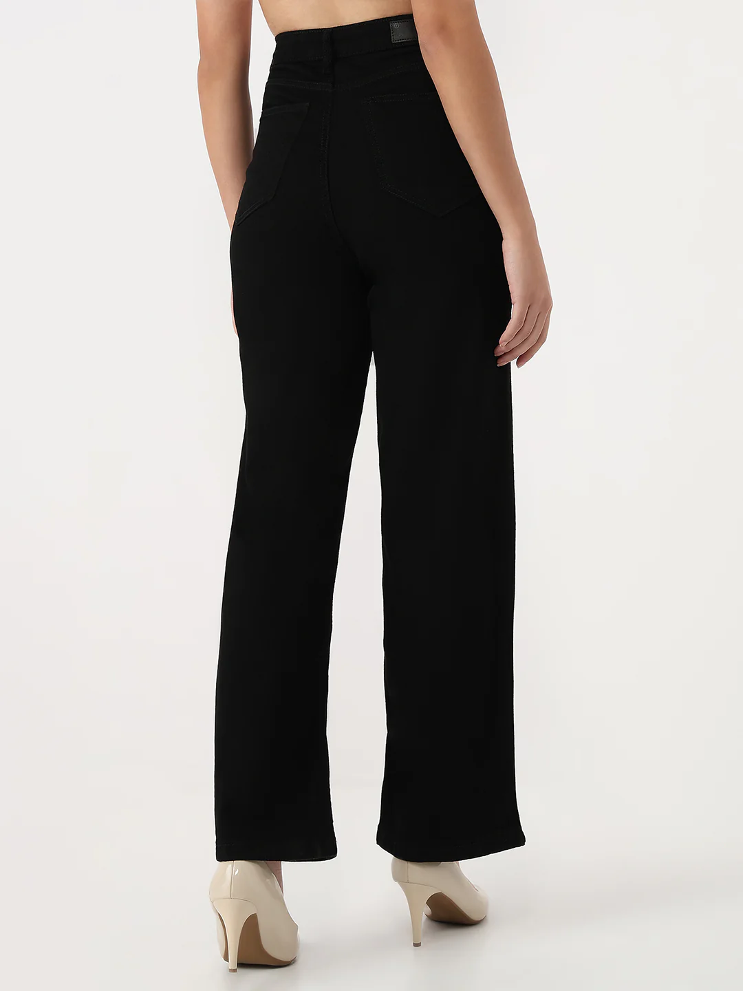 Women Solid Wide Leg Jeans - Image 3