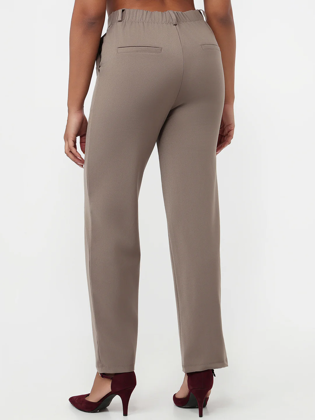 Women Stone High-Rise Straight Fit Korean Pants - Image 3