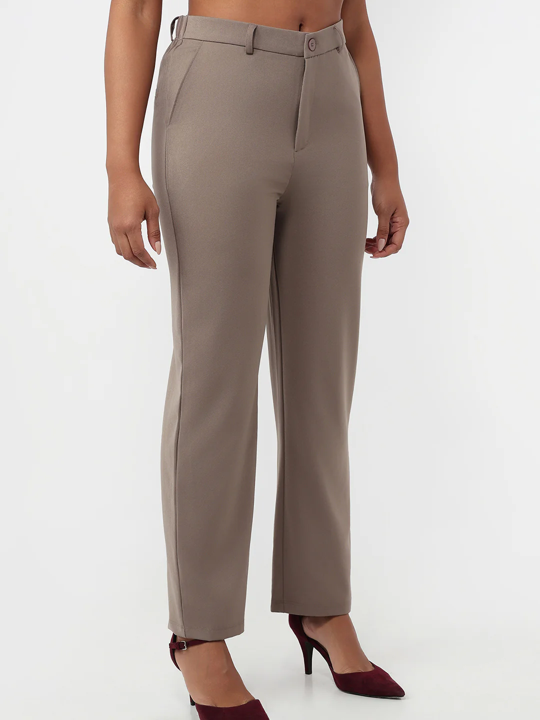 Women Stone High-Rise Straight Fit Korean Pants - Image 6