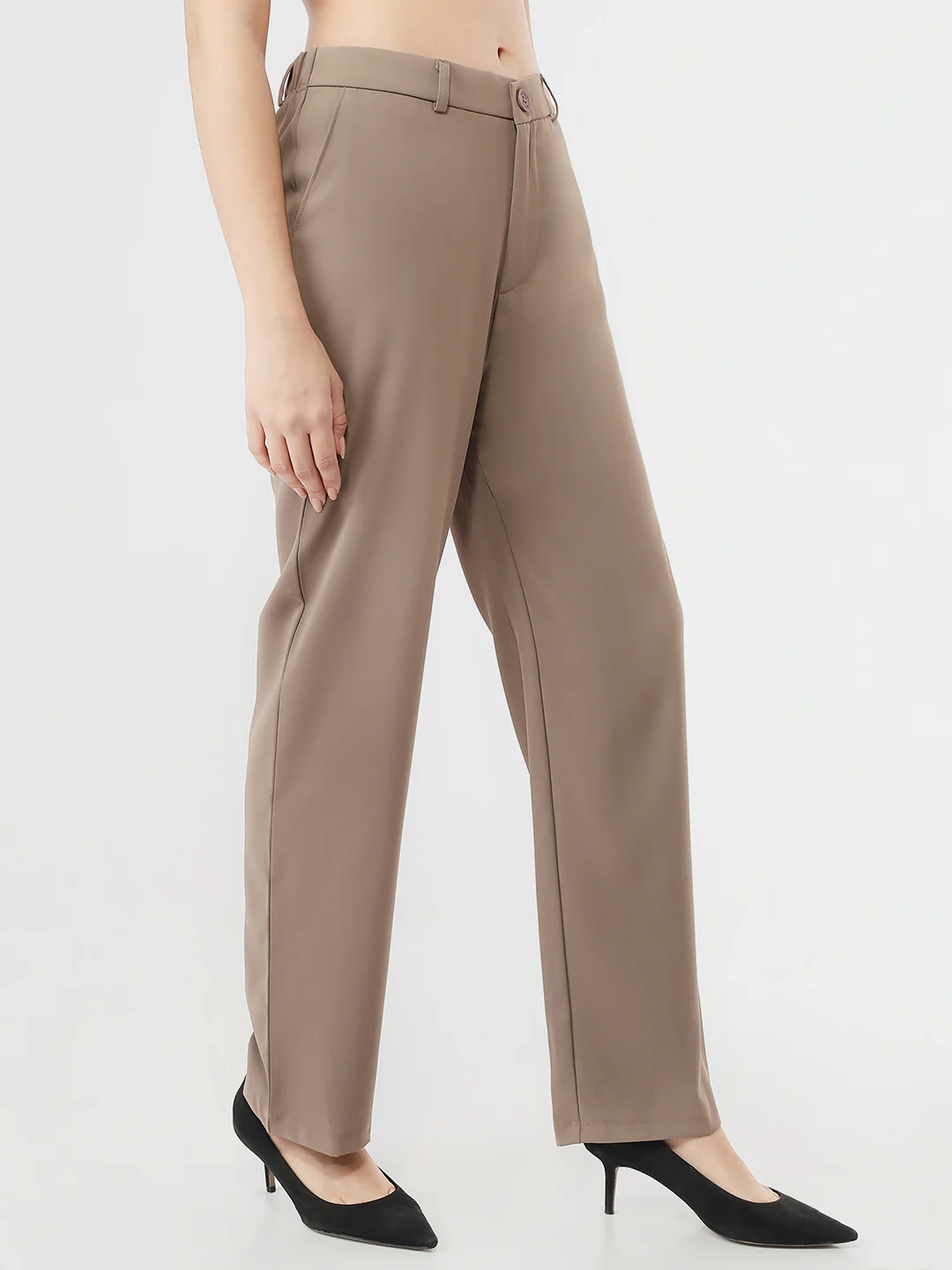 Women Stone High-Rise Straight Fit Korean Pants - Image 5