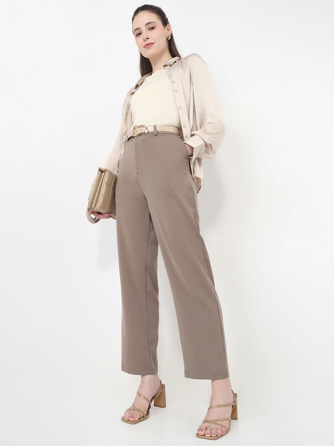 Women Mouse High-Rise Straight Fit Korean Pants