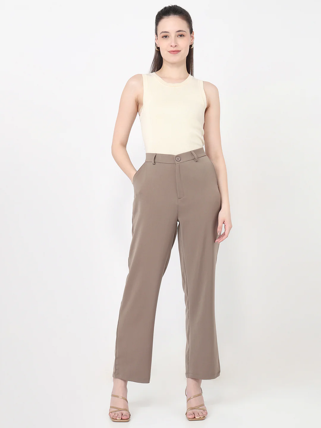 Women Mouse High-Rise Straight Fit Korean Pants - Image 4